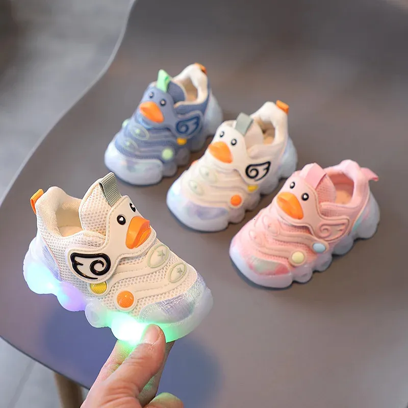 Dzieci LOD LED BUTS Case Cartoon Duck Sneakers