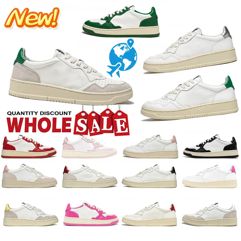 2024 Nieuwe Designer Fashion Women Casual Shoes Vintage Trainer Lace-Up Luxury Sneakers Non-Slip Outdoor Green Lederen Wrijvingsweerstand schoenen Maat 35-42