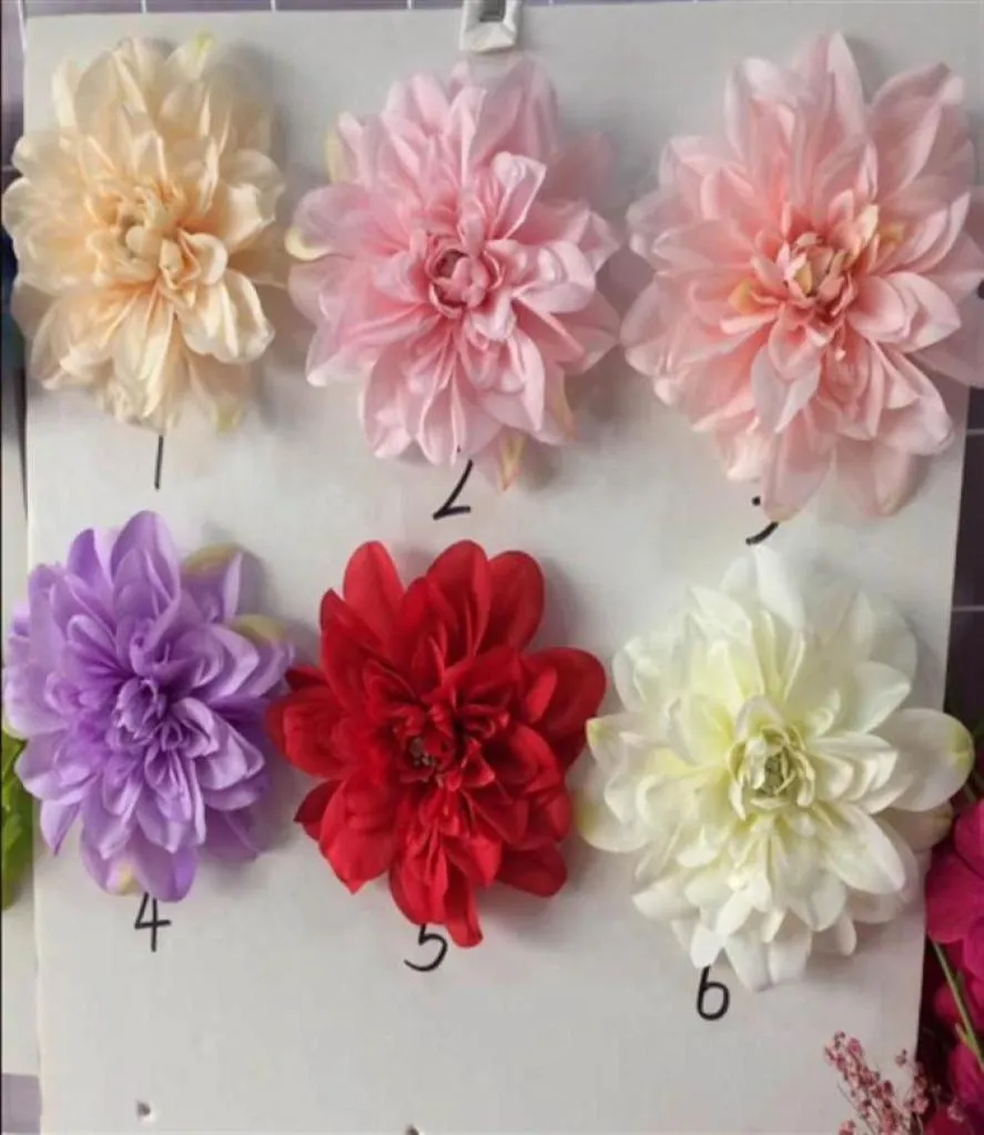 Simulation dahlia tête de mariage décoration place à la maison pivoine la soie fleur artificielle artificielle faite de mariage rose décoration fleur mur3841929