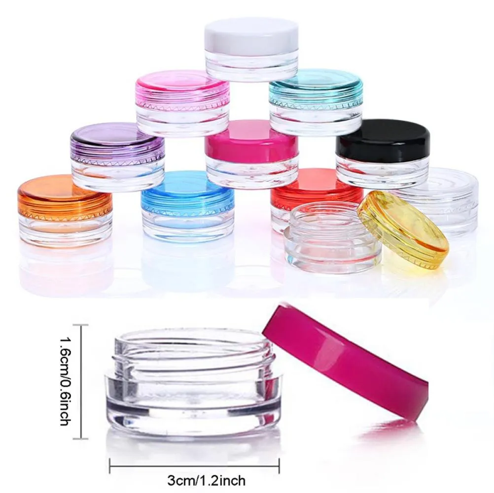 Wax Container Food Grade Plastic Box 3g5g Round Bottom Cream Box Small Sample Bottle Cosmetic Packaging Box Bottle 11 Colors ZX B7096323