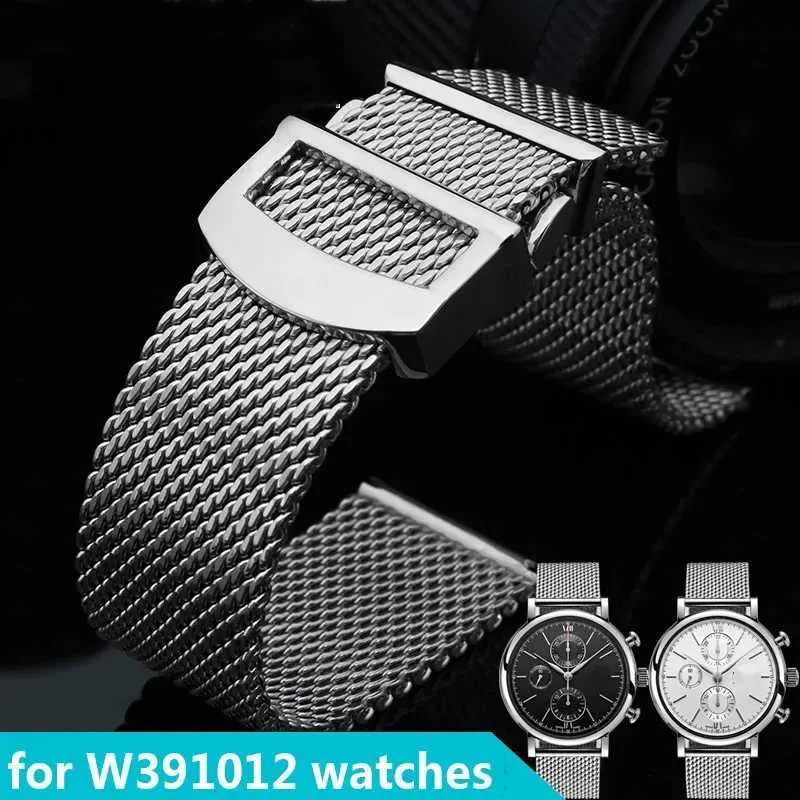 Accessori di orologi Accessori pieghevole Class 20mm 22mm Mesh in acciaio inossidabile Milanese Best per IWC Portofino Family Series Strap Q240510