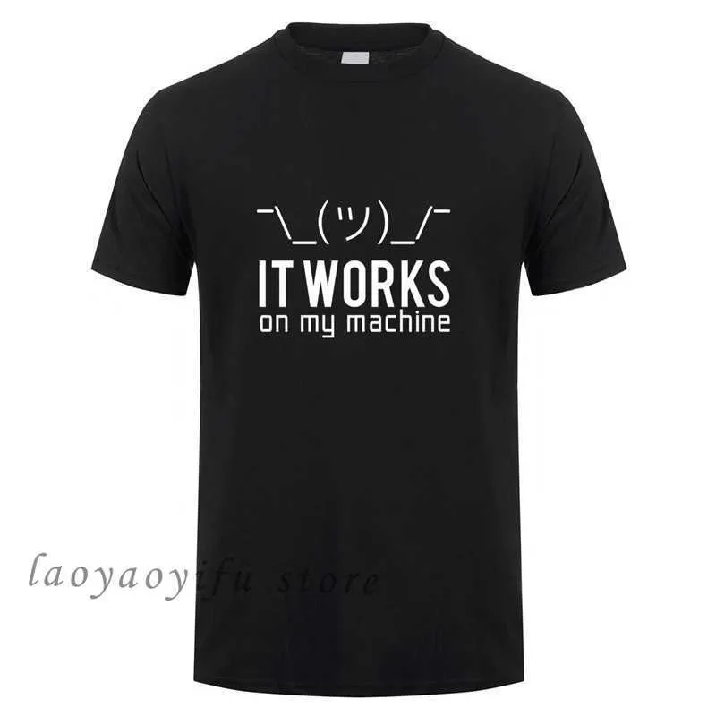 メンズTシャツサマーメンカジュアルTシャツ面白いGKそれは私のマシンで動作しますグラフィックTシャツ男性Oネック特大TSコンピュータープログラマートップT240510