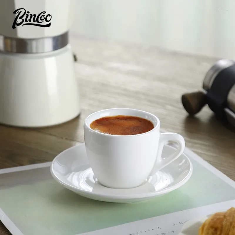 Muggar binco porslin stapelbara cappuccino koppar med fat specialkaffe drycker latte americano och te