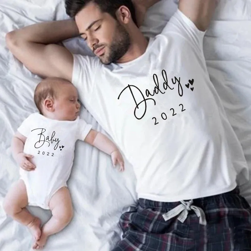Funny Baby Daddy Family Matching Clothing Simple Pregnancy