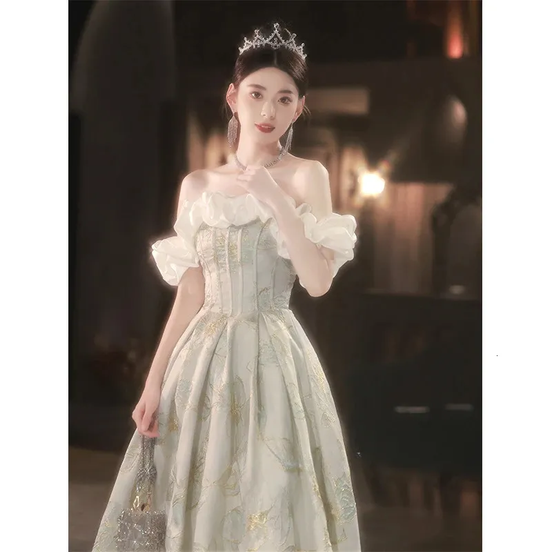 Banquet de robe de soiree francaise hote robe a une epaule niche de haute ceremonie de ceremonie pour adulte robe de bal robes 240430