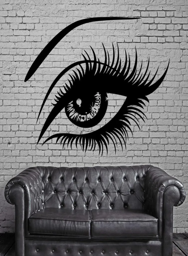 Big Eye Lashes Vinly Wall Stickers Sexiga vackra kvinnliga ögonvägg Dekalinredning Hemvägg Mural Hem Design Art Sticker2928962