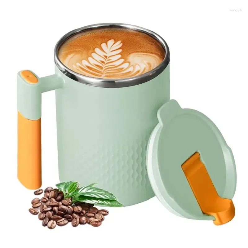 Bouteilles d'eau 450 ml tasse thermique taste tasse de café en acier inoxydable bouteille isolée avec poignée et couvercle pour le bureau de voyage École de fuite d'école