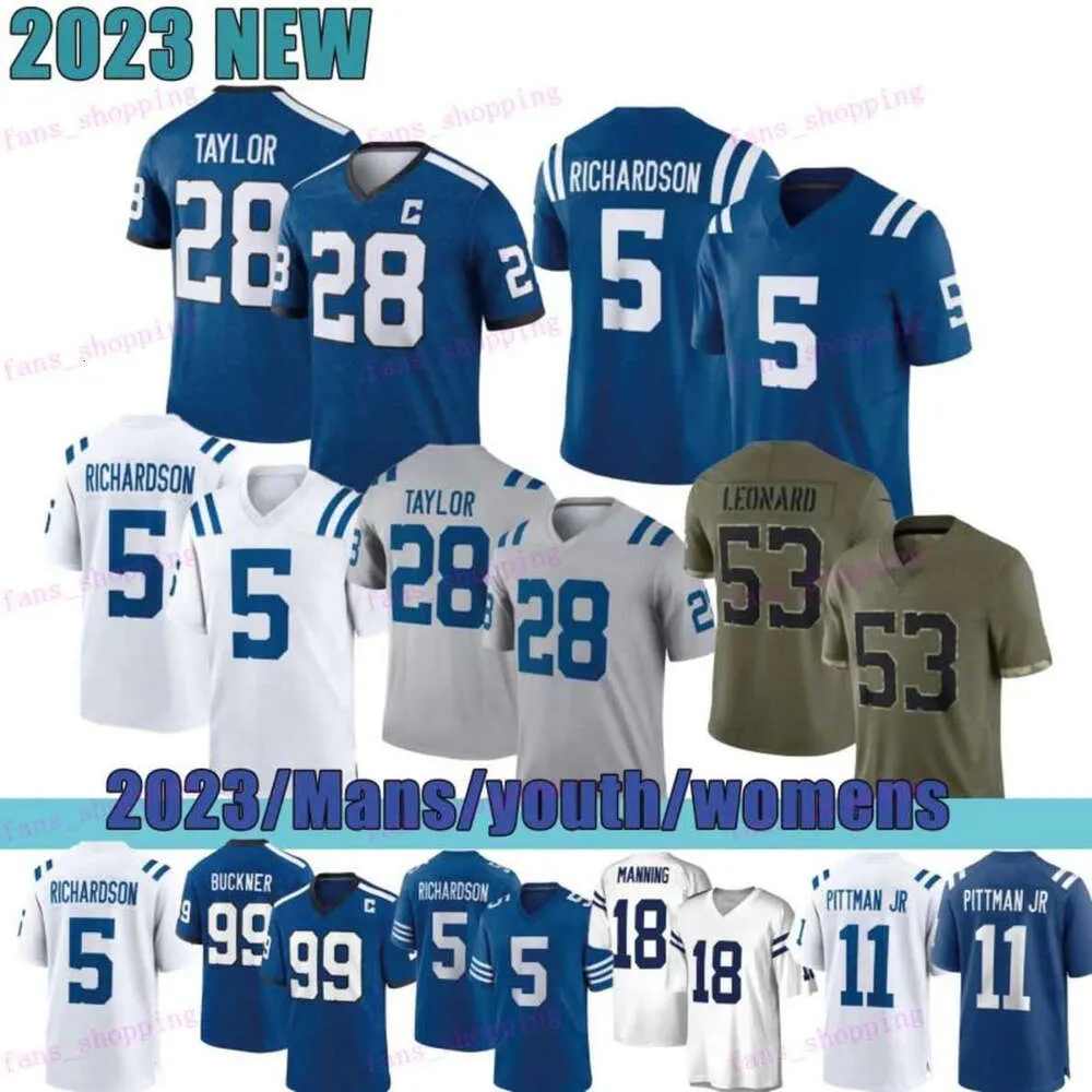 Jonathan Taylor Anthony Richardson Football Jersey Joe Flacco Josh Downs Quenton Nelson Michael Pittman Jr Deforest Buckner Zaire Franklin Matt Gay Reggie Wayne