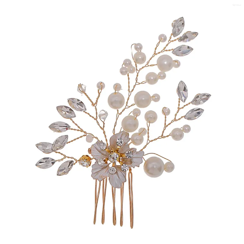 Hair Clips Jewelry Wedding Bridal Comb Pearl And Crystal Headwear With Smooth Teeth For Festival Party Head Decor