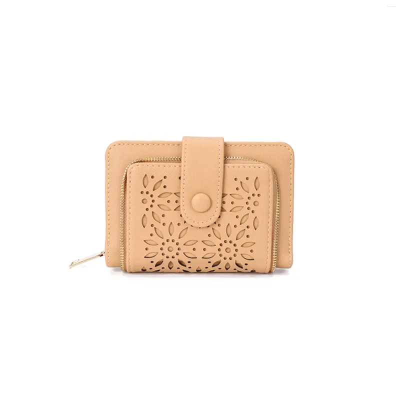 Wallets Fahion Women Wallet Trendy Colors Cut-outs Pattern Ladies Coin Pocket Purse Luxury Short Cards Holders VKP1397