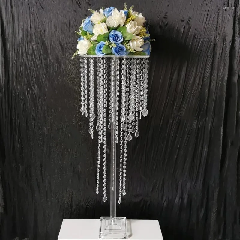 Ljushållare 85 cm hög akrylkristallblommor stativ hållare väg leder bröllop mittstycke party hem el borddekor