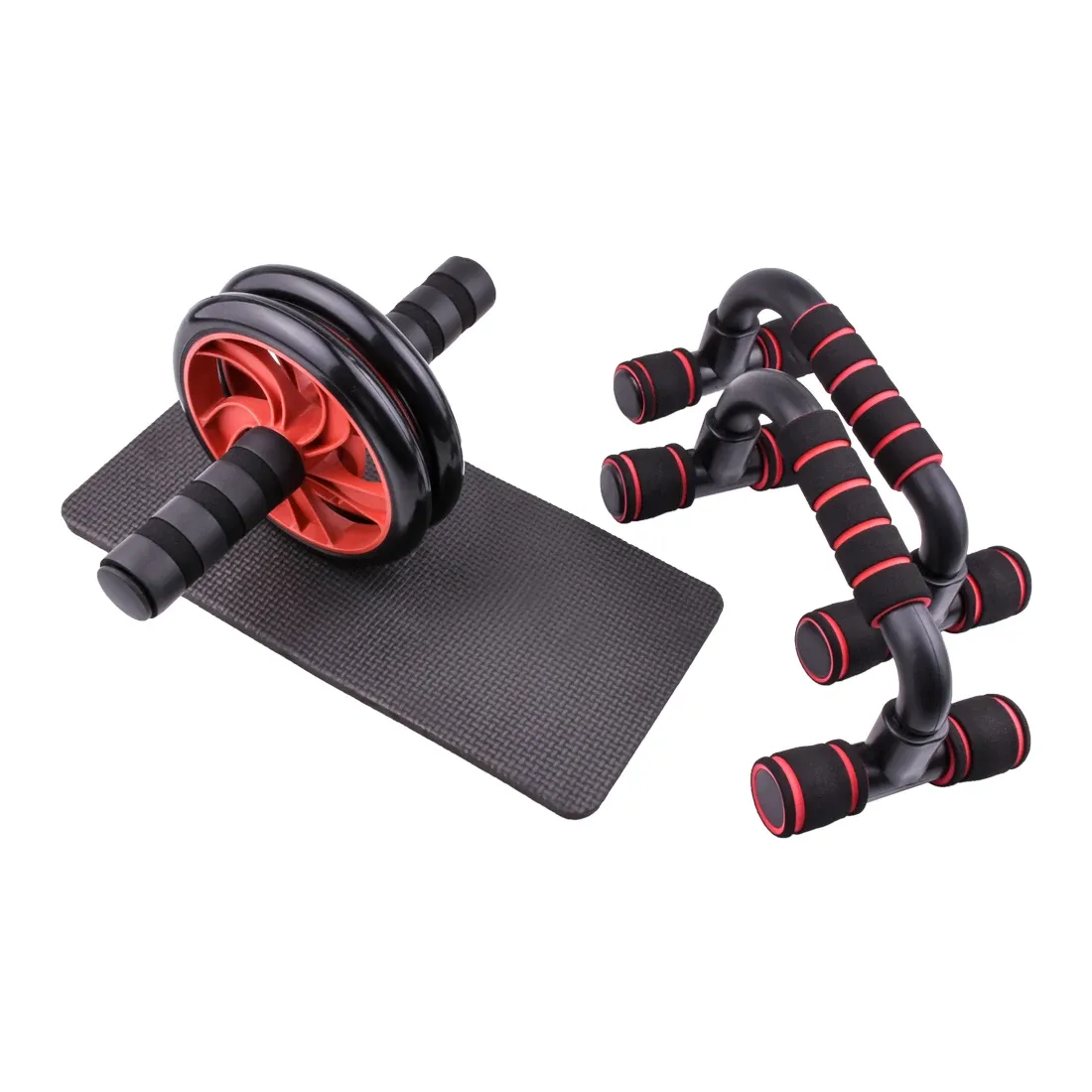 Ausrüstungen AB Power Wheels Roller Machine Pushup Bar Stand Training Rack Workout Home Fitness Ausrüstung Abdominalmuskel Trainer