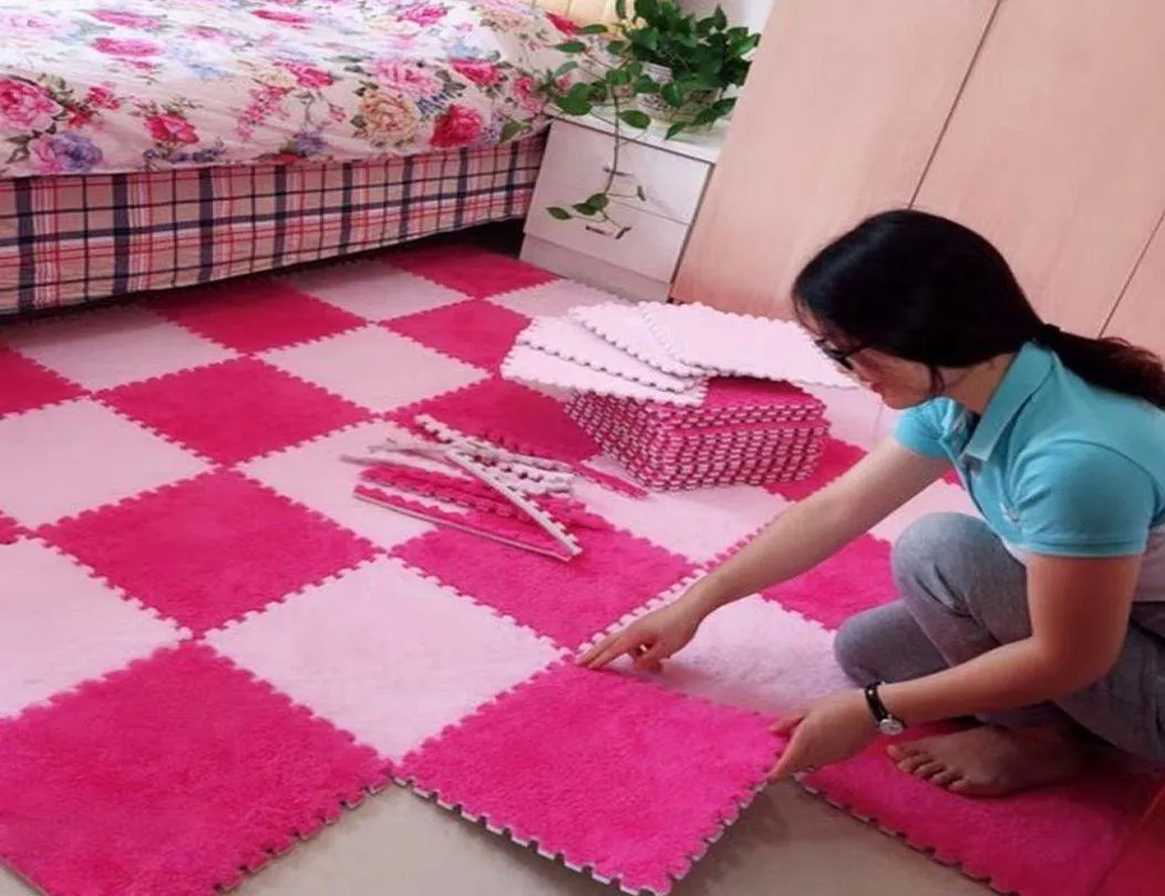 Tappeti 10pcslot tappeto in flanella tappeto tappeto morbido e sicuro per bambini cucitura cucitura soggiorno arte e112847136609