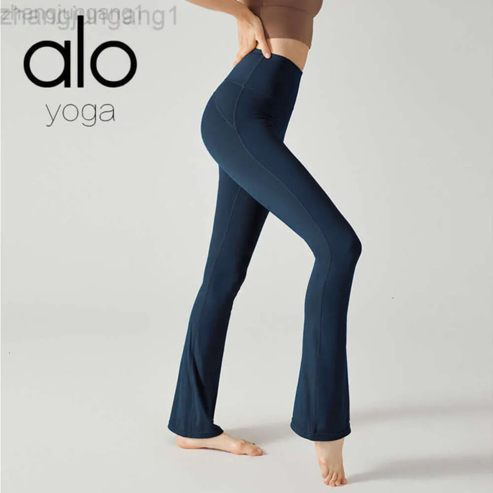 Desginer Als Yoga Aloe Pant Leggings Womens Spring Summer Casuhigh Waist Lifting Buttocks Slightly Flared Sports and Fitness Pants Hot