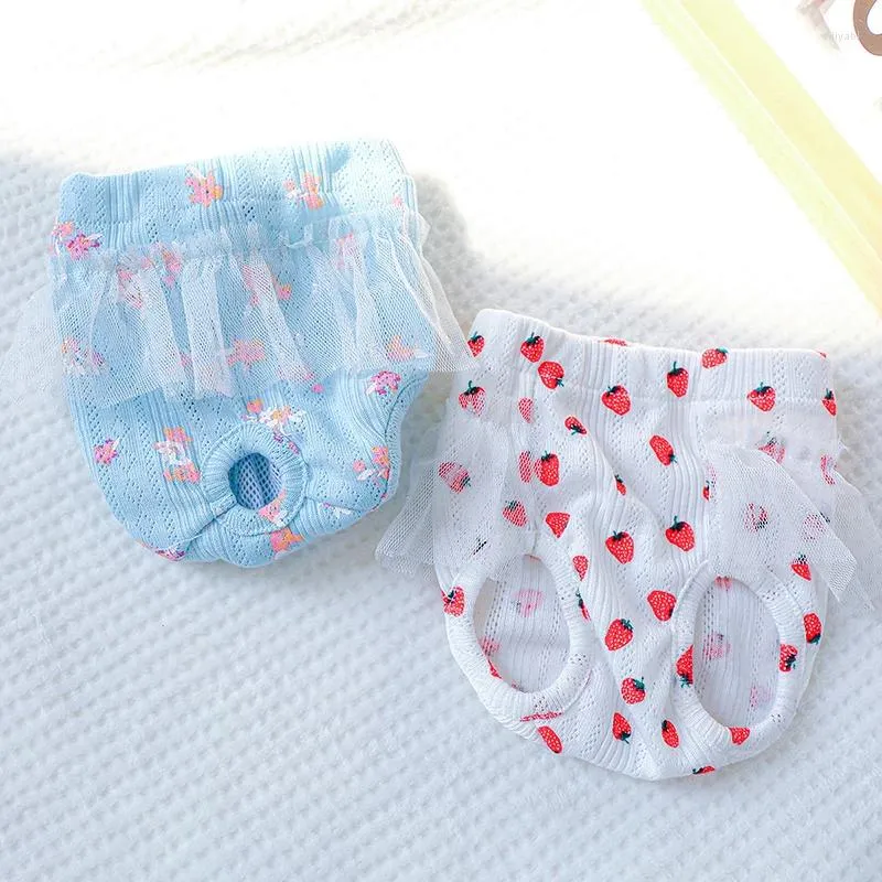Dog Apparel Female Lace Flower Washable Shorts Panties Menstruation Underwear Briefs Jumpsuit Pet Physiological Pant Diaper Sanitary