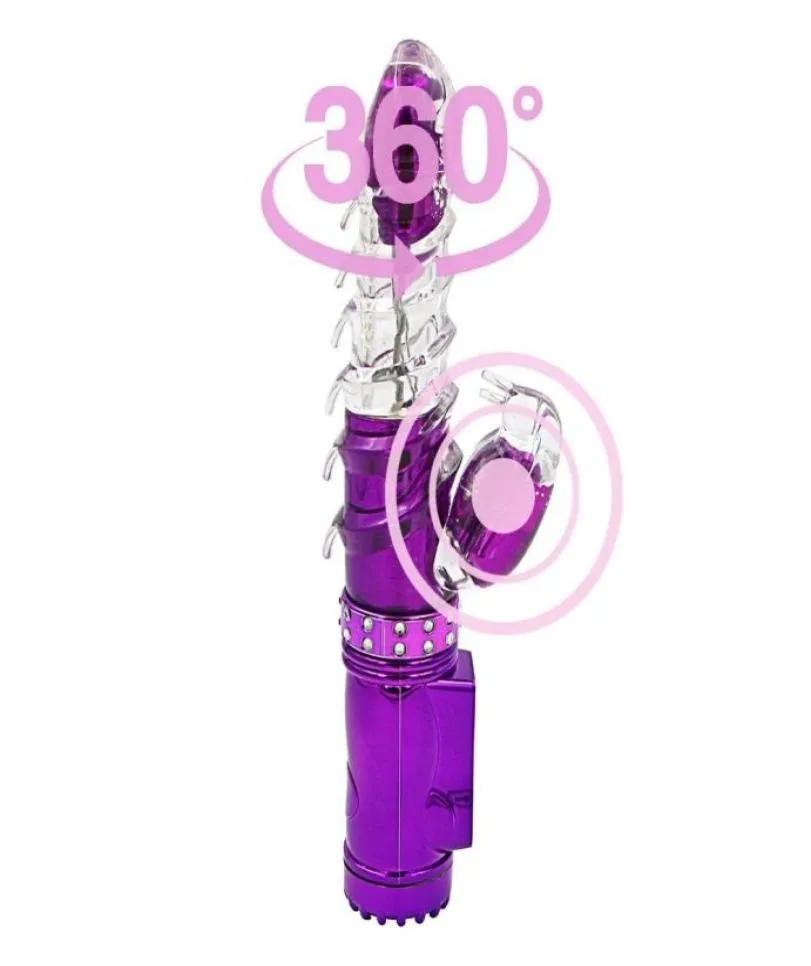 Vibrateurs doubles rechargeables pour les femmes tournantes vibrantes Clitoris Vagina lapin Dildo Vibrator Sex Toys for Woman Sex Machine J16011555