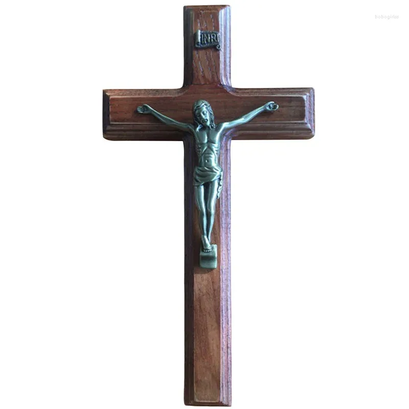 Croix Murale Bois Avec Jésus HOLIDYOYO - Décoration Religieuse Catholique