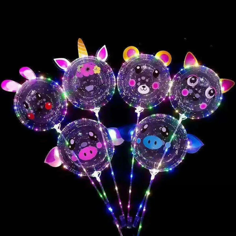 Ballons de ballons transparents LED Bobo Novelty Lighting Hélium Glow String Lights for Birthday Wedding Outdoors Event de Noël décorations 0117