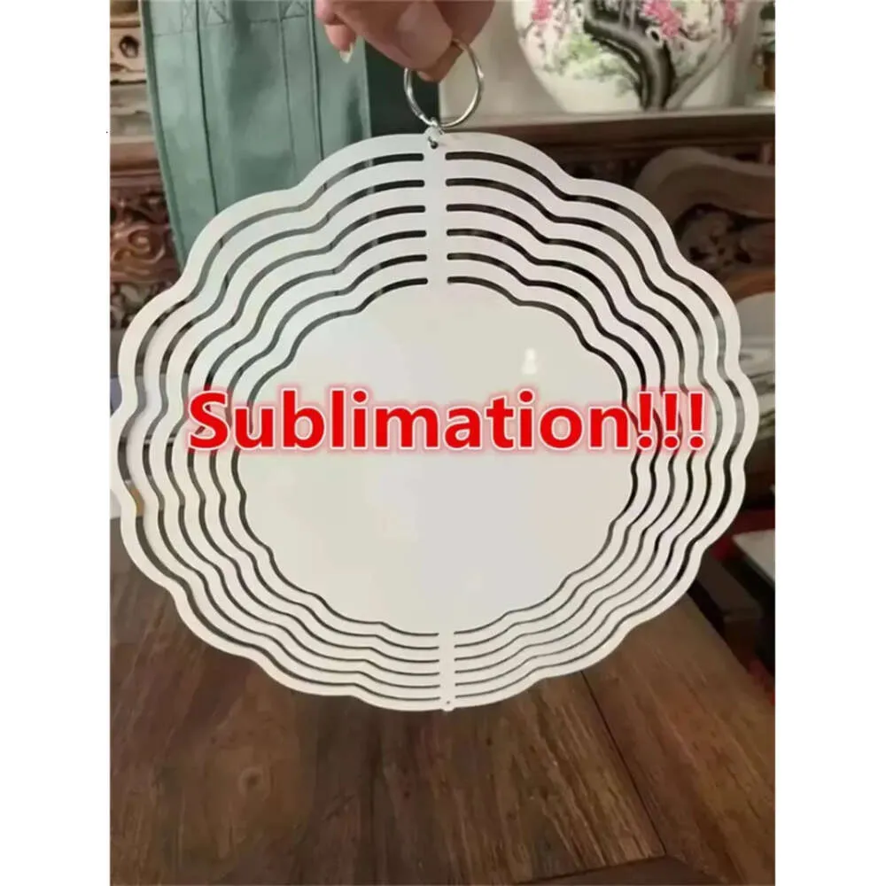 Sublimation 10 Wind Blank Spinner Inch Sublimate Metall Malerei Ornament Doppelseiten Blanks DIY Weihnachtsfeier Geschenke Halloween Dekoration Jn12 s