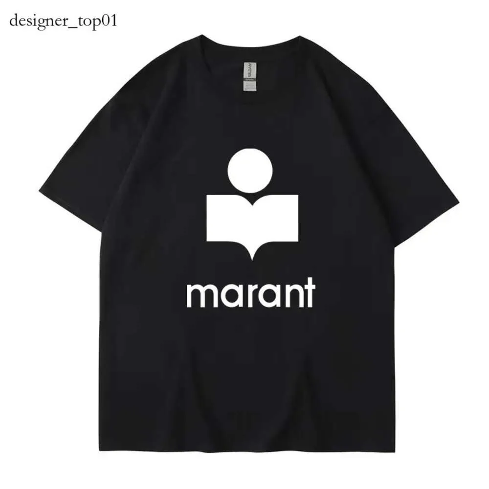 Marant Brand Designer Tees Isabel Marant T-shirt Mens Women Tshirt New Fashion Letter SQUIN Printing Straight Tube décontracté Pullover Sports Top Marant Tshirt