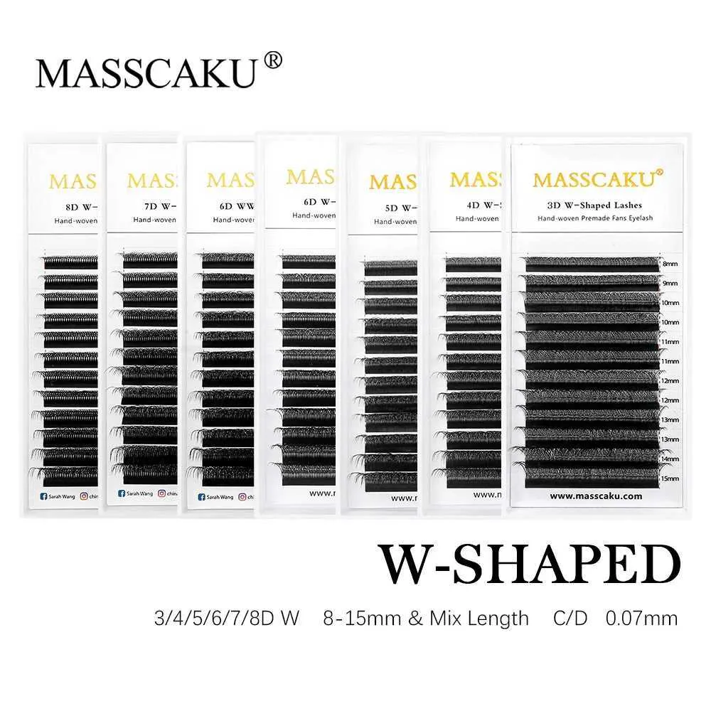 Faux cils Masscaku W Design Volmue Van préfabriqué CEELASH 3D 4D 5D 6D 7D 8D 10D C / D Extension de densité pleine densité pleine de densité pleine de densité NATURE NATUREL