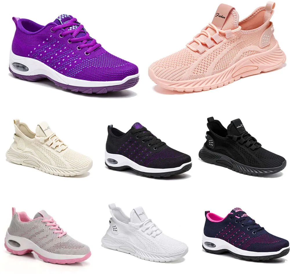 2024 New men women shoes Hiking Running flat Shoes soft sole fashion purple white black comfortable sports Color blocking Q100-1 GAI