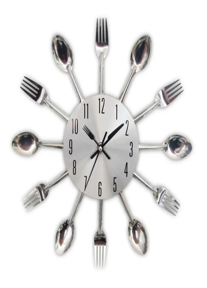 Relógios de parede de cozinha de metal de moda 2019 recém -chegados Creative colher fork