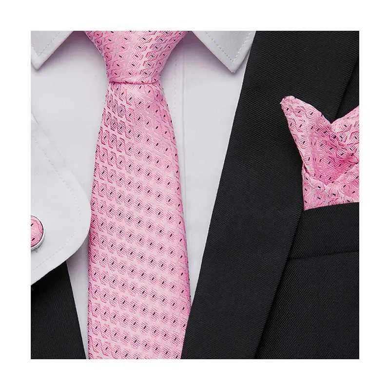 Nek Tie set van grote kwaliteit dropshipping verjaardag geschenk stropdas hanky manchetknink set stropdas formele kleding paarse geometrische prestaties