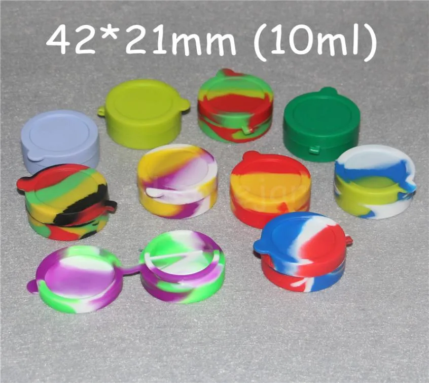 Boîtes de rangement à double chambre conteneurs de cire diviseur de silicone diviseur en silicium contenant dabber 4222 mm 10 ml pots de qualité alimentaire DAB conjointe9809106