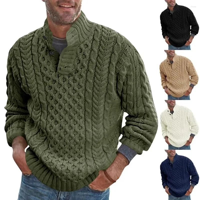 Мужские куртки осень/зимний свитер мужчина с твердым цветом наполовину высокий
