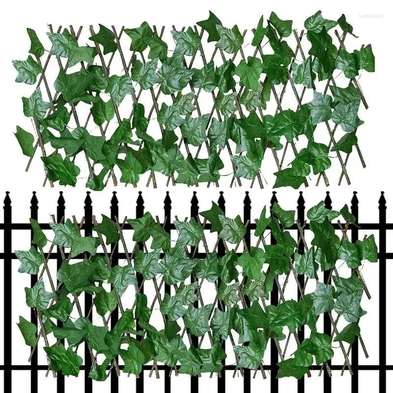 Dekorative Blumen erweiterbare künstliche Efeu Hedge Grüne Blatt Zaun Panel Kunstschutz Bildschirm für Wallhaus im Freien Garten Balkon