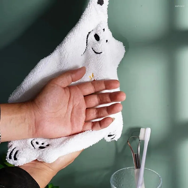 Towel Household Soft Hand Absorbent Cloth Coral Velvet Wipe Cute Bear Rag Cleaning Bathroom Dishcloths Hanging P3T8