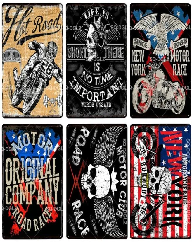 Motorcycle Metal Sign Vintage Metal Plaque Plaque Club Club Mur Decor Signes d'étain Sport Motor Affiche Gift1094124