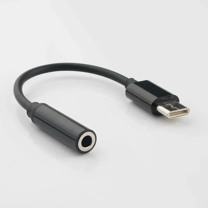 Плетенный кабельный адаптер USB-C Тип C до 3,5-мм разъему