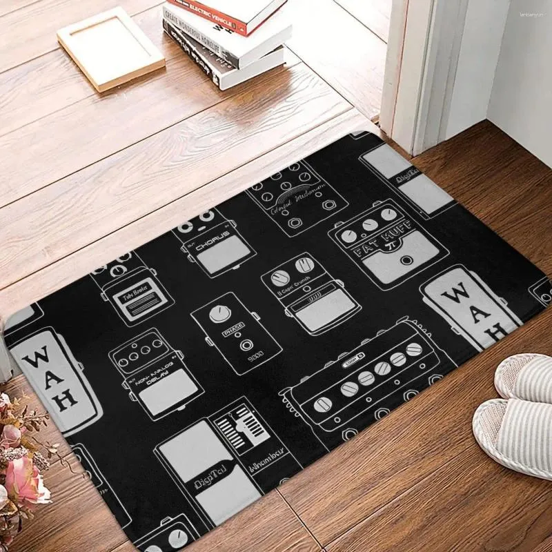 Carpets Guitar Pedals Recording Studio Ingénieur Guitariste Effet illustration Mug Tapis de balcon de tapis sans glissement