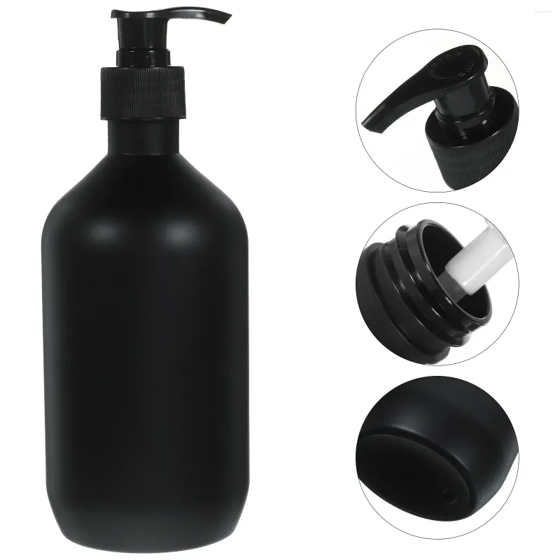 液体ソープディスペンサー空のプレスポンプボトルプラスチックハンドボディ皿補充可能なボトルブラック
