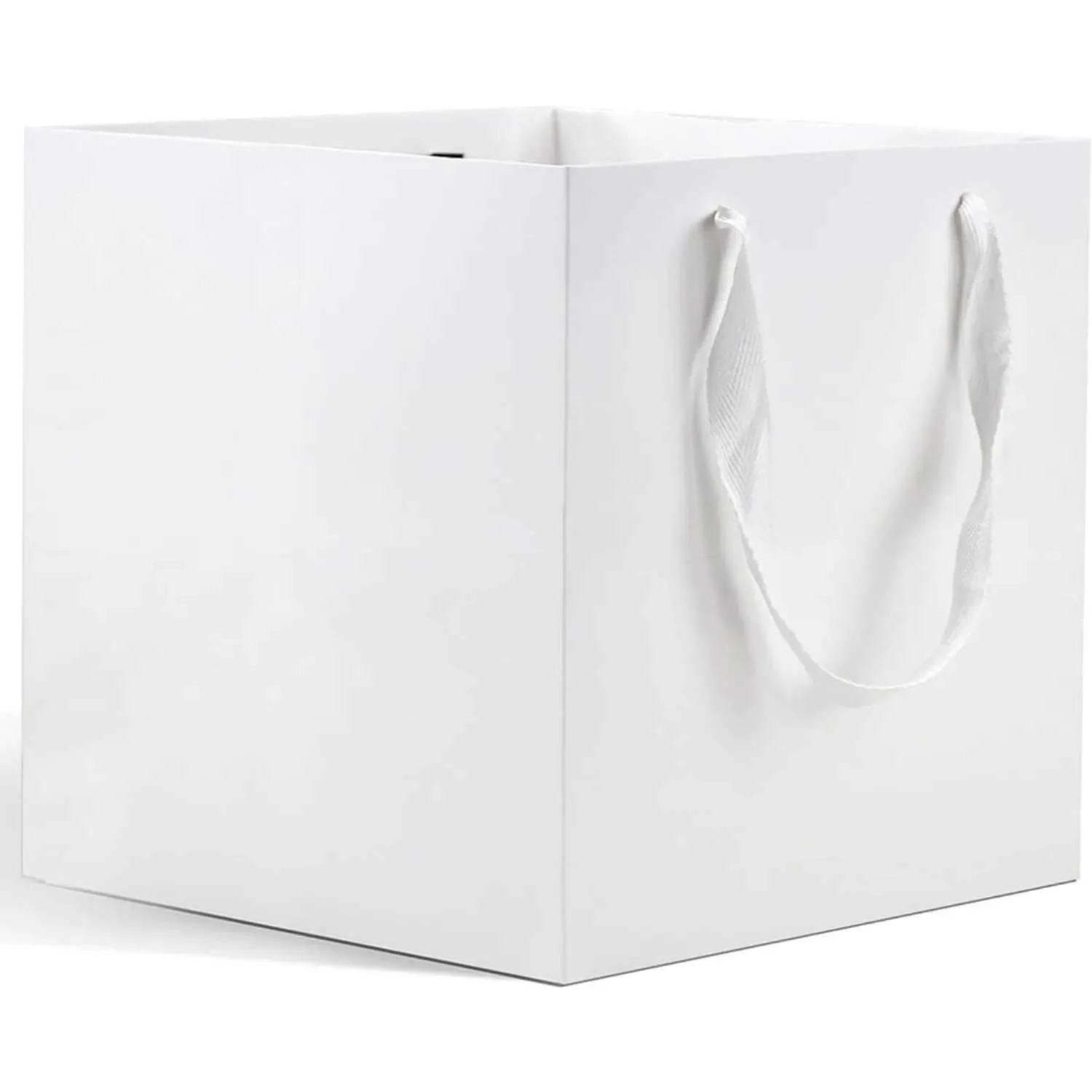 Emballage cadeau grand sac cadeau en papier blanc avec poignée 12 packs de 12x12x12 pouces carrés de mariage carré BAGQ240511