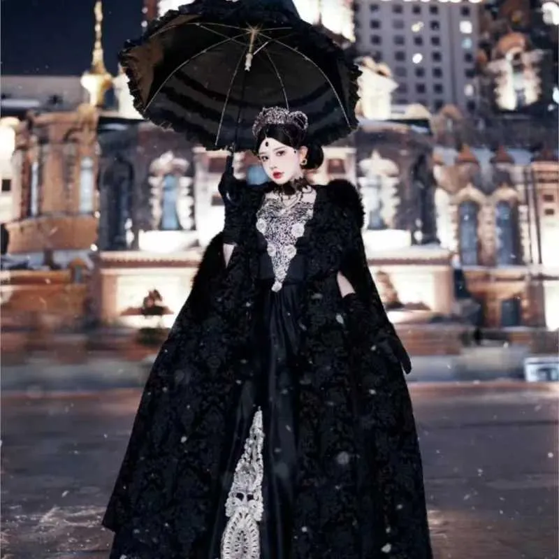 Etnik Giyim Rus Koyu Stüdyo Seyahat Fotoğrafçılığı Giyim Siyah Cloakl2405