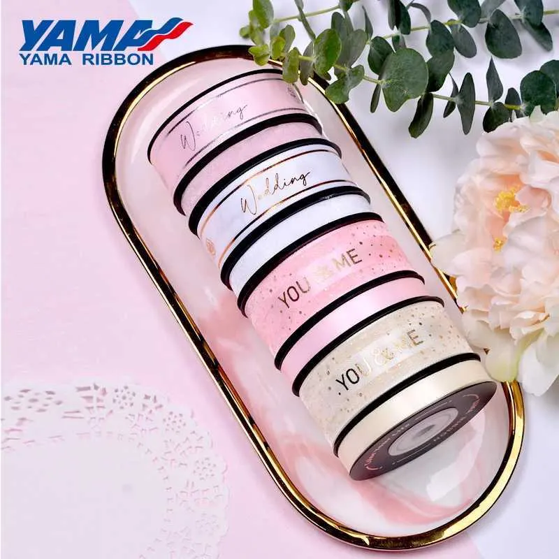 Gift Wrap Yama Size 10/Roll Ribbon 9mm 16mm 25mm Organic Edge Wedding Party Decoration Diy Flower Cake Gift PackagingQ240511