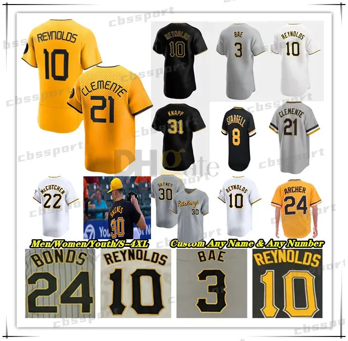 PSH CITY CONNECT Baseball jerseys Paul Skenes Pirates Roberto Clemente Bryan Reynolds Willie Stargell Ke'Bryan Hayes Connor Joe Suwinski Ji Hwan Bae Men Men Women Youth