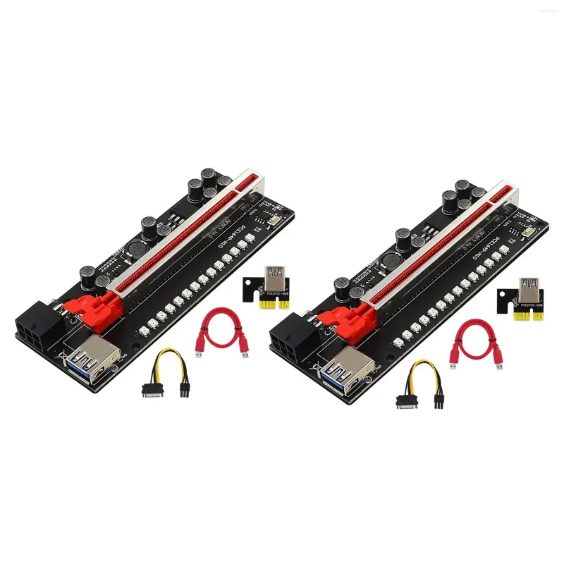 Компьютерные кабели 2pcs pcie Riser Card V011 Pro Plus PCI E Express GPU 1x до x16 Адаптер USB3.0 Кабель питания для майнинга видео