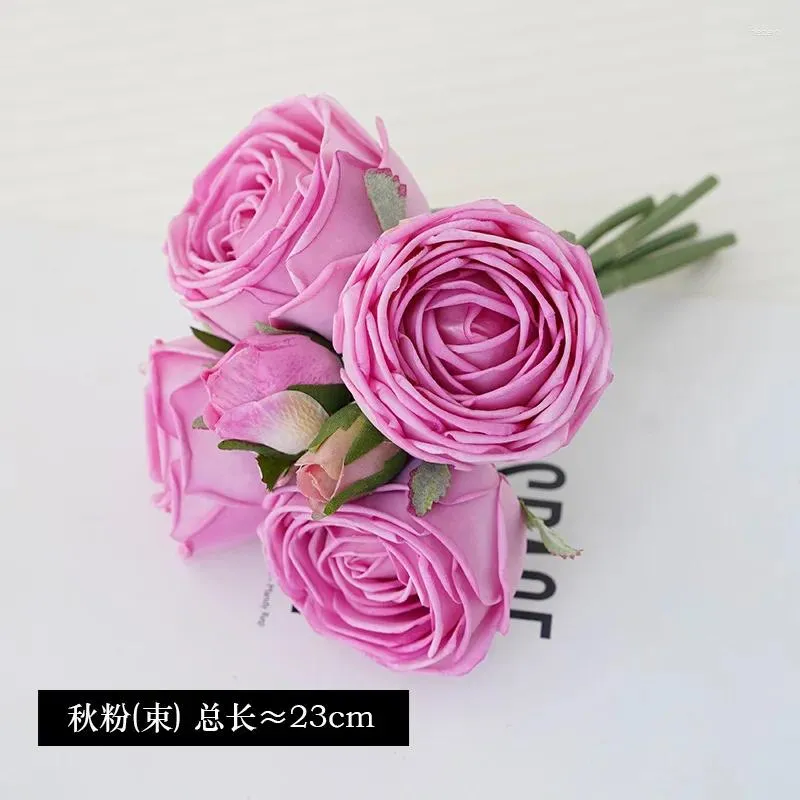 Decoratieve bloemen Latex Vochtigrichting Rose Flower Bouquet Party Stage Setting Layout Decoratie Leveringen Home Decor Silk Artificial