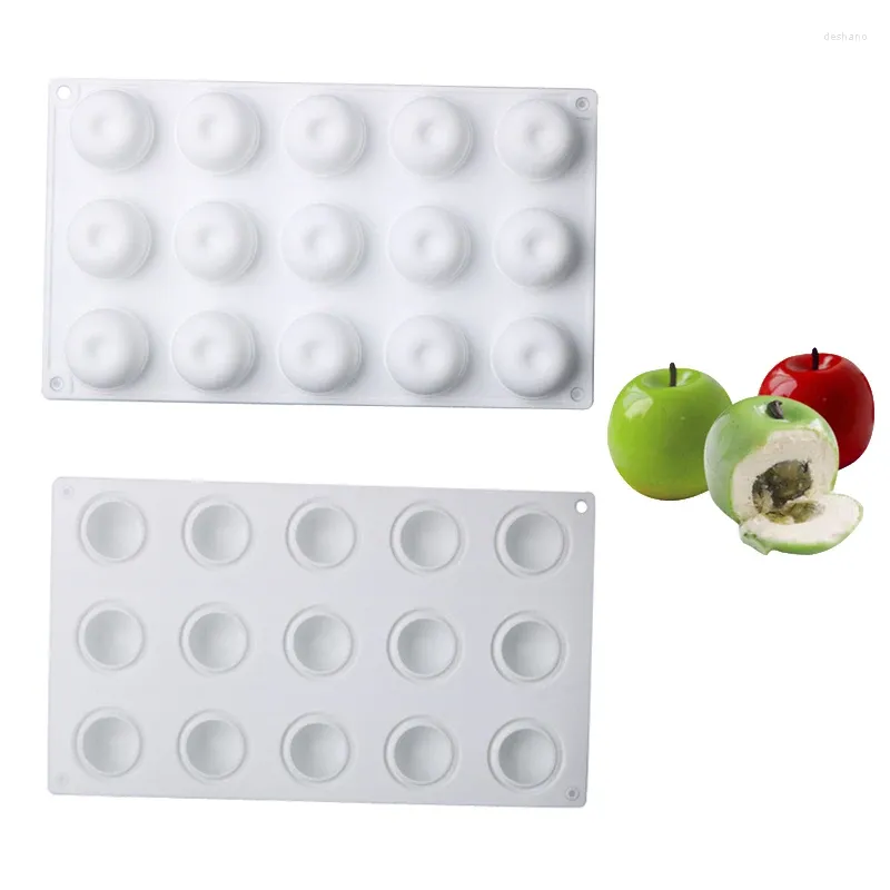 Baking Moulds Meibum 15 Cells Mini Apple Shape Cake Mold Mousse Dessert Mould Silicone Muffin Pan Decorating Tools