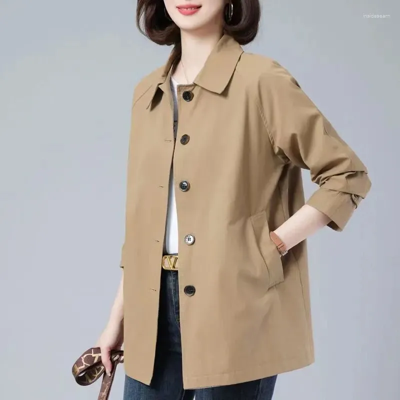 Trench Coats Women Coats 5xl Spring Mother Mother Merdle Metter Double Layed High-Quality Ligneing Veste Tempérament Femmes décontractées