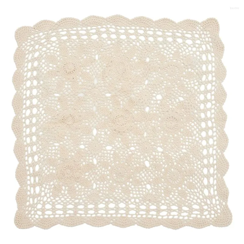 Tkanina stołowa DIY Vintage kwadratowy obrus Doily bawełniany koronkowy szydełkowy kwiecisty okładka dekoracyjny ręcznik 40 cm/60 cm