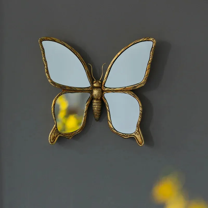 Miroir murd hanging fond mur papillly métal rétro aile libellule papillon décoration de maison suspendue