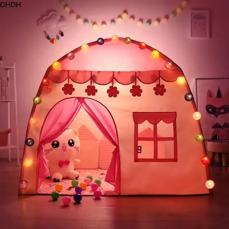 Criança da barraca de tenda interna e ao ar livre jardim tipi princesa castelo dobrável cubo de brinquedo tenda infantil sala de teatro teatro teatro 240424