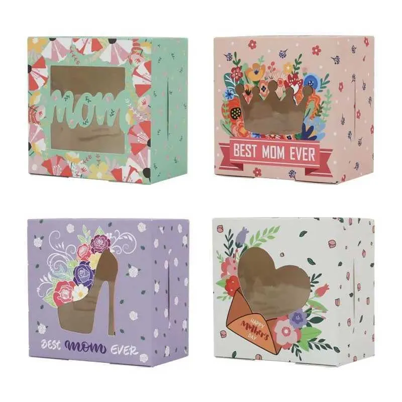 Enveloppe-cadeau 12 des meilleures boîtes de bonbons jamais réalisées avec une boîte cadeau de chocolat en papier de fenêtre transparente et une fête de fête de fête des mères décorationq240511