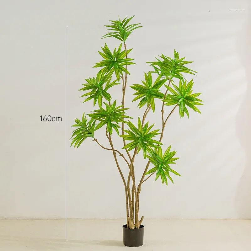 Decoratieve bloemen 160 cm Noordse simulatie van groene planten Pot binnensoor woonkamer decoratie ornamenten hoge dichtheid lelie bamboe