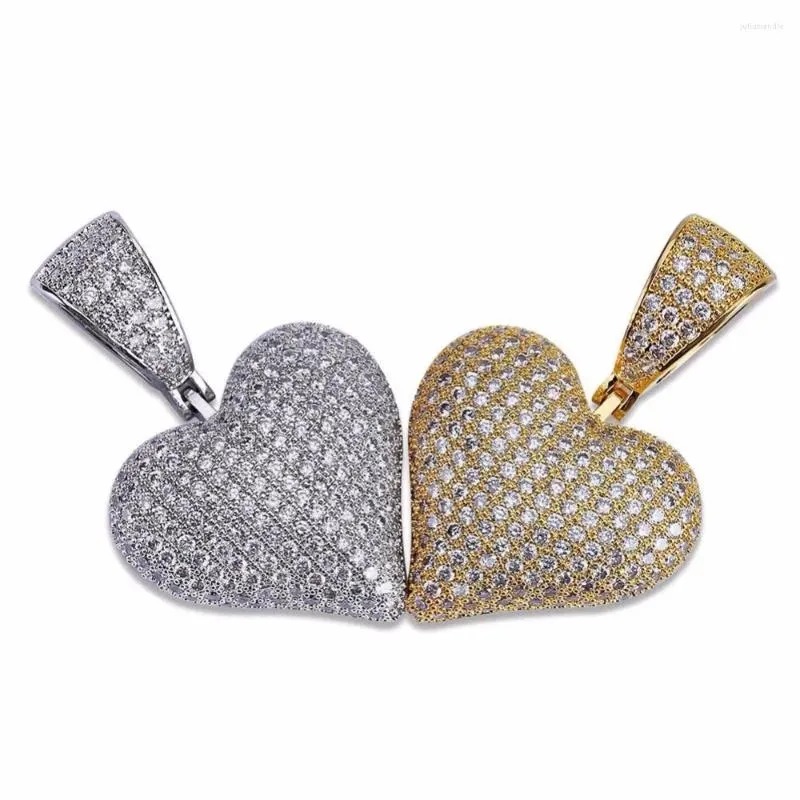 Colliers de pendentif micro-pavé CZ Stone Lucky Poker Pendants Heart Men Hip Hop Bling Out Rappen Jewelry Party Gift